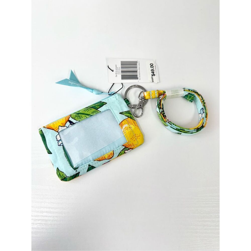 Vera Bradley Zip ID & Lanyard Lemon Grove NWT